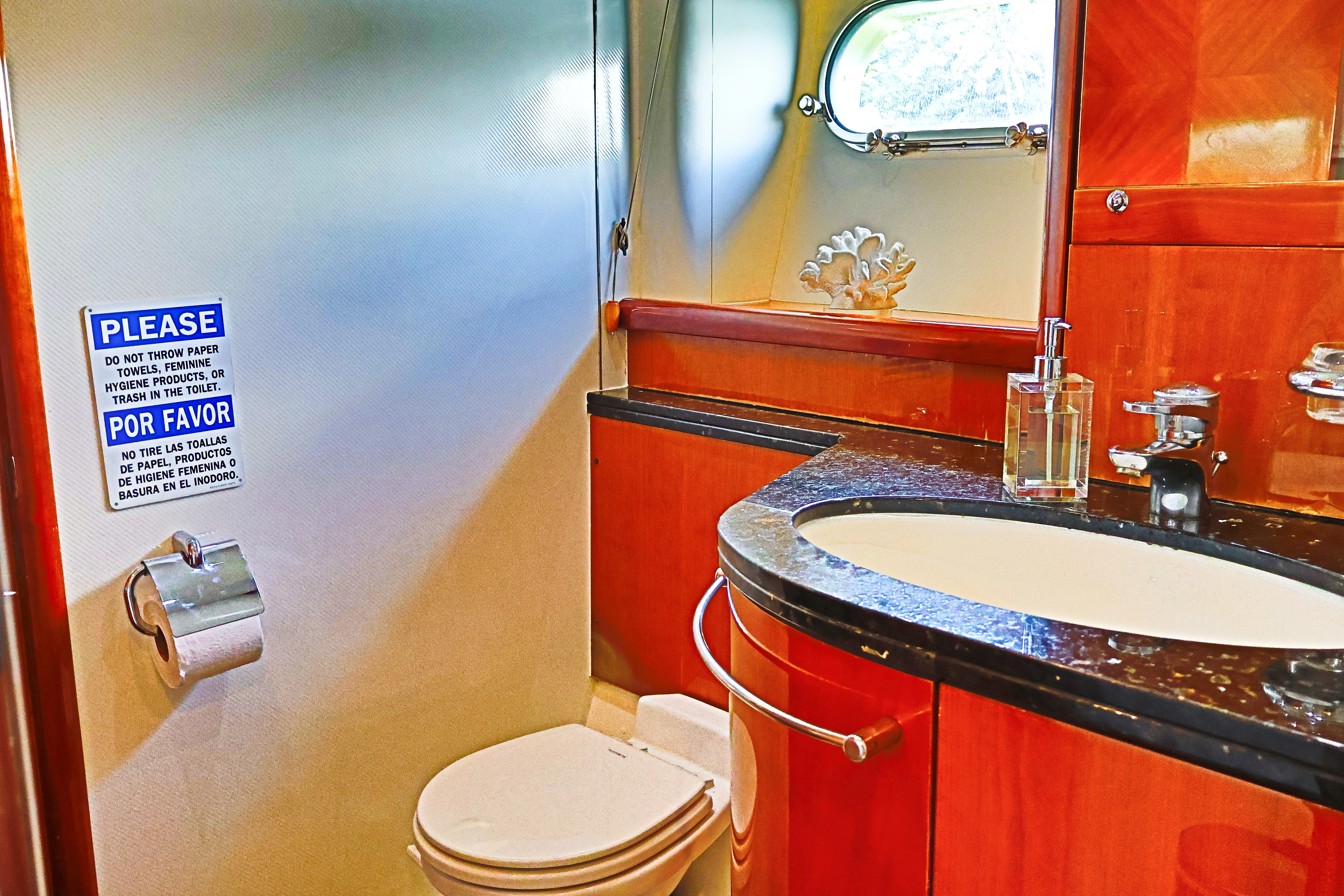 90ft Sunseeker Deep Blue VIP bathroom vanity
